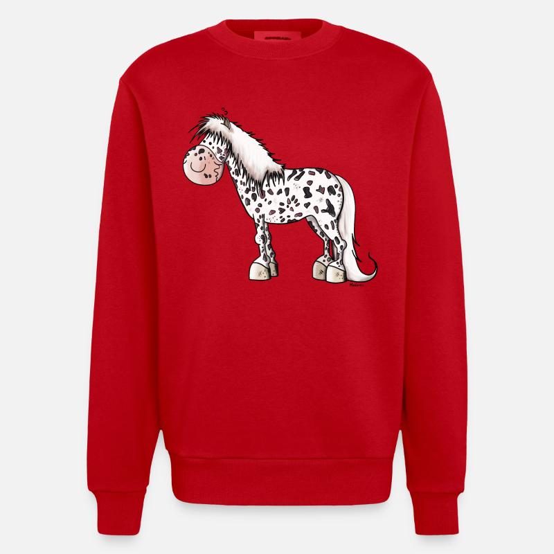Robe tachetée du cheval - Sweat bio épais oversize fabriqué en UE - rouge