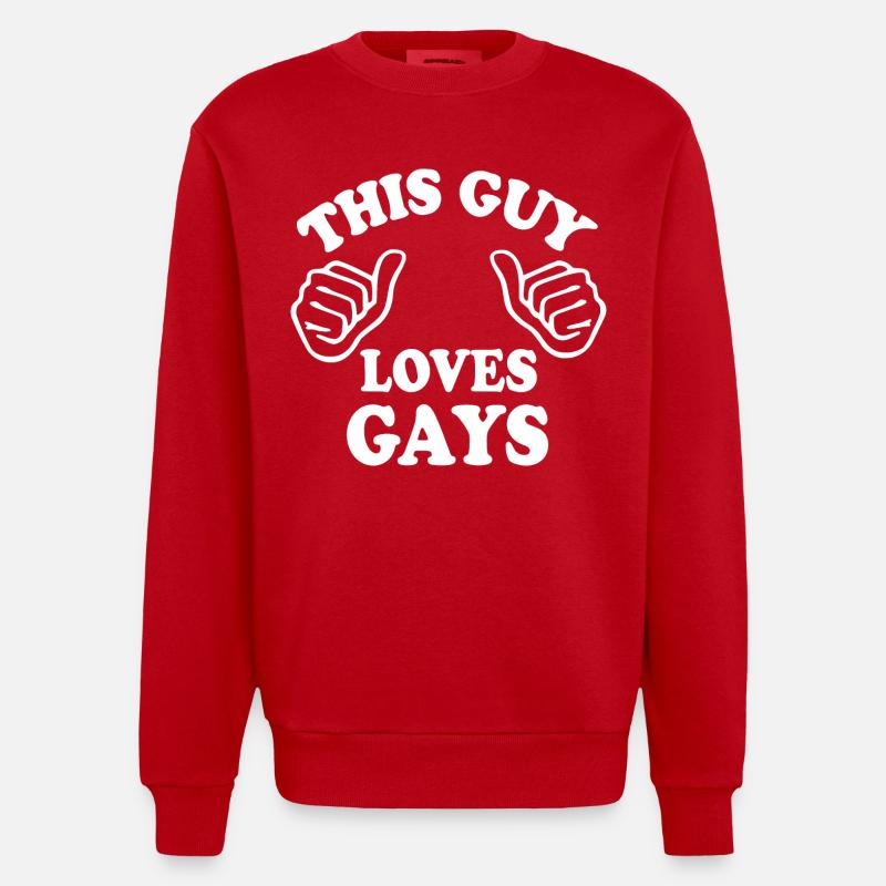 This guy loves gays - Sweat bio épais oversize fabriqué en UE - rouge