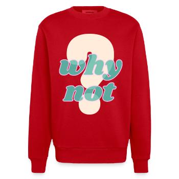 Why Not Statement Design - Heavyweight Oversized Organic Crew Neck Made in EU - red - Front - AI Model Female 172 light (172cm) & AI Model Male 178 light (178cm)