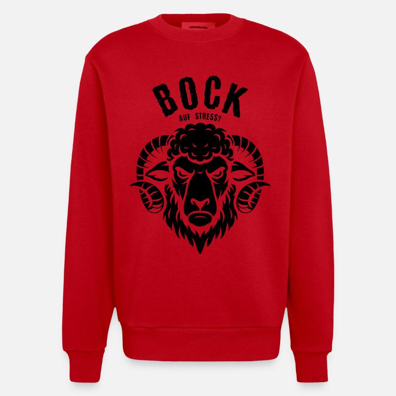 Bock auf Stress? - Heavyweight Oversized Organic Crew Neck Made in EU - Rot