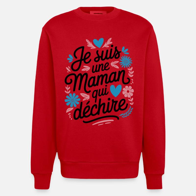 Ich bin eine Killer-Mutter - Heavyweight Oversized Organic Crew Neck Made in EU - Rot