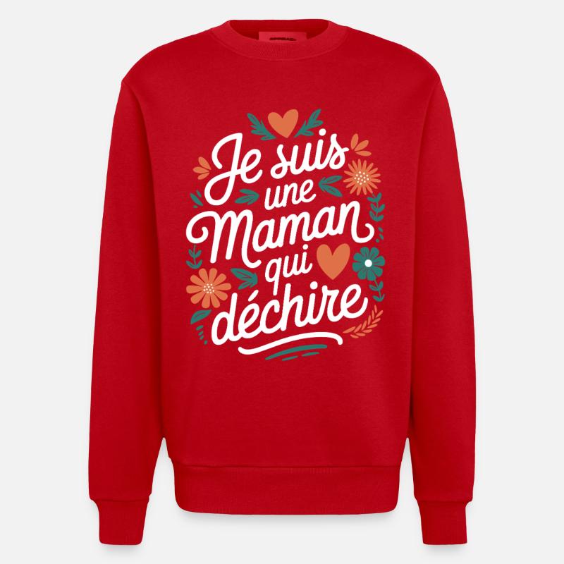 Ich bin eine Killer-Mutter - Heavyweight Oversized Organic Crew Neck Made in EU - Rot