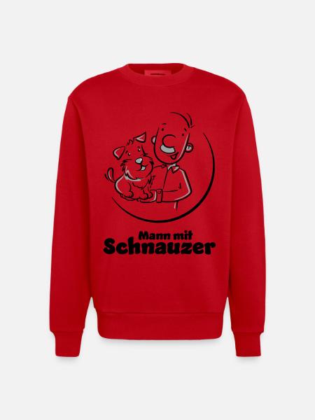 Mann mit Schnauzer (Oberlippenbart) - Heavyweight Oversized Organic Crew Neck Made in EU - Rot