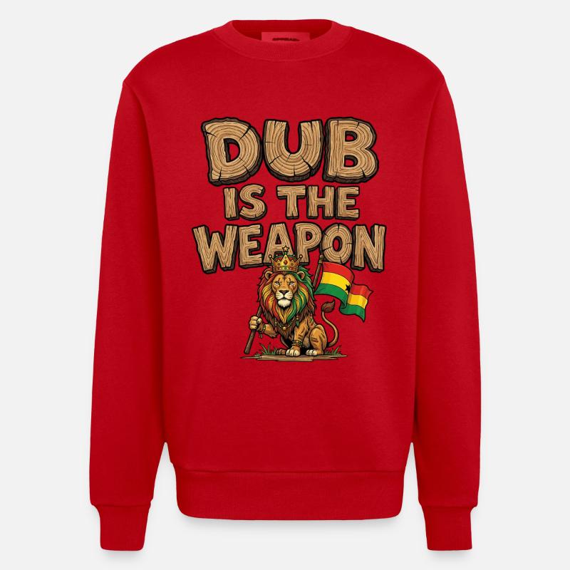 Dub Reggae Weapon - Sweat bio épais oversize fabriqué en UE - rouge