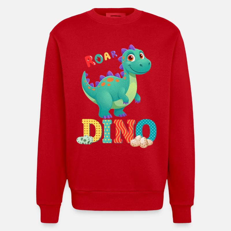 dino - Sweat bio épais oversize fabriqué en UE - rouge