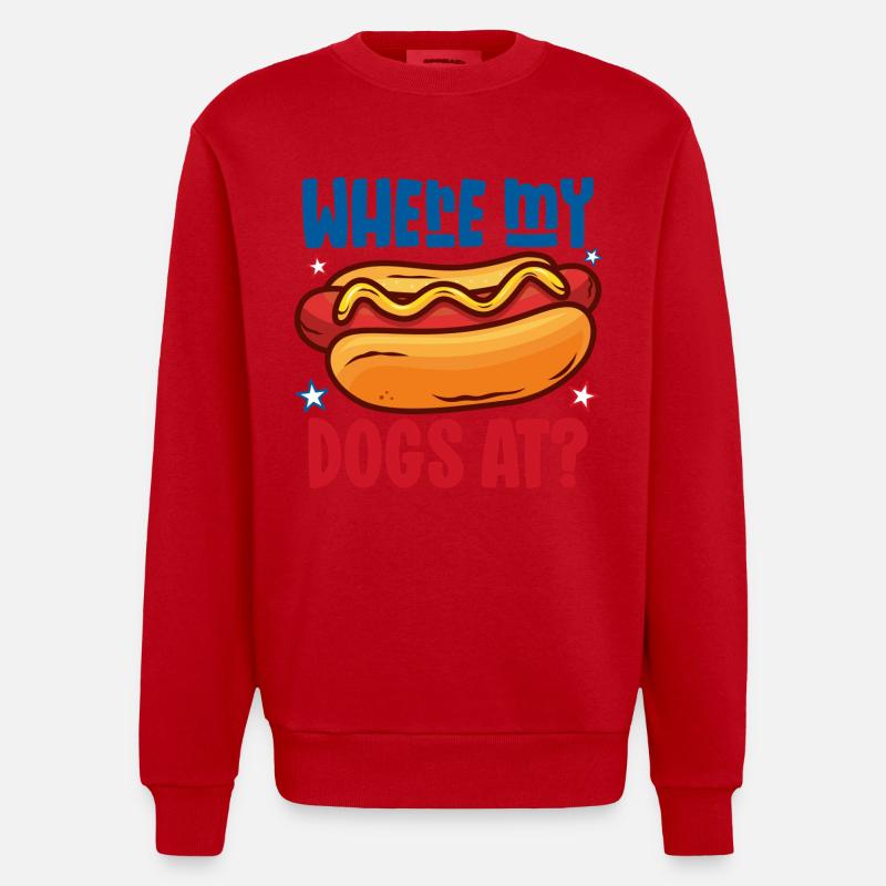 Où sont mes chiens ? - Sweat bio épais oversize fabriqué en UE - rouge