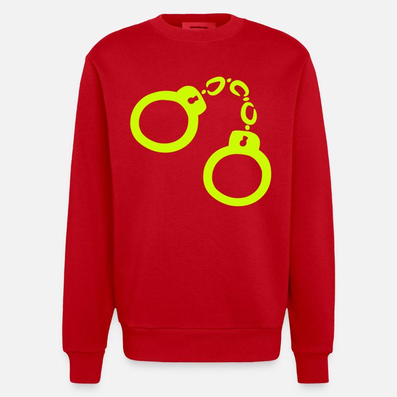 Handschellen Gelb - Heavyweight Oversized Organic Crew Neck Made in EU - Rot