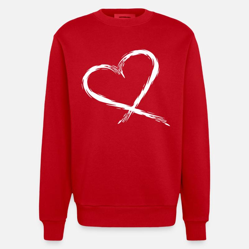 Coeur Conception vecteur Blanc - Sweat bio épais oversize fabriqué en UE - rouge