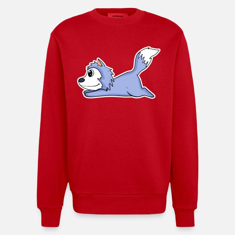 Loup coucheur - Sweat bio épais oversize fabriqué en UE - rouge