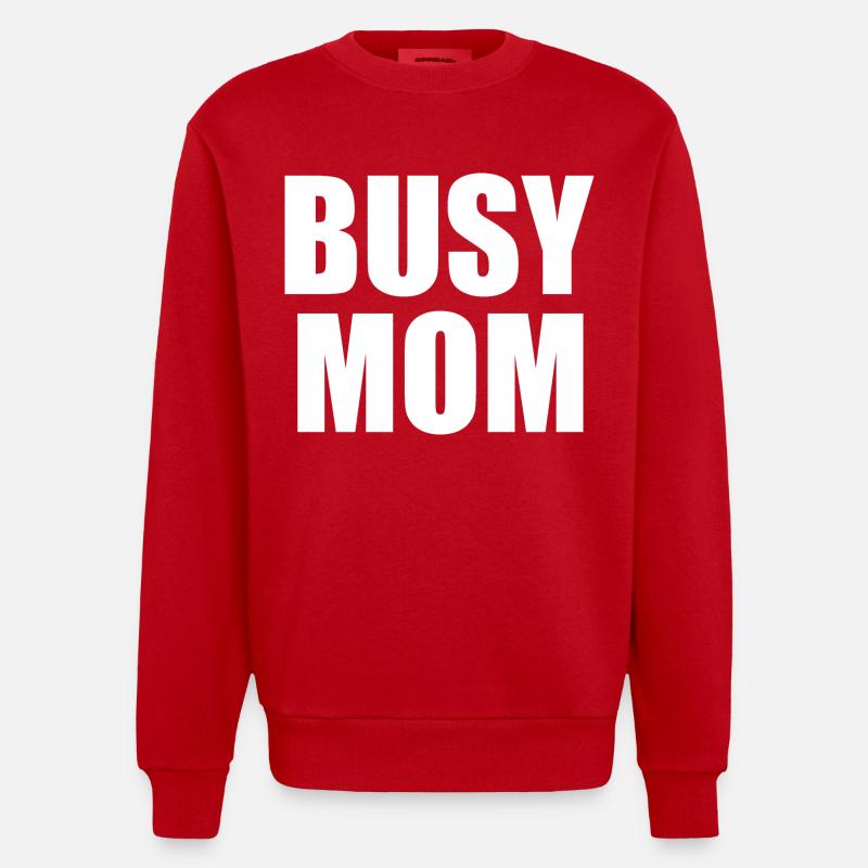 Busy mom - Sweat bio épais oversize fabriqué en UE - rouge