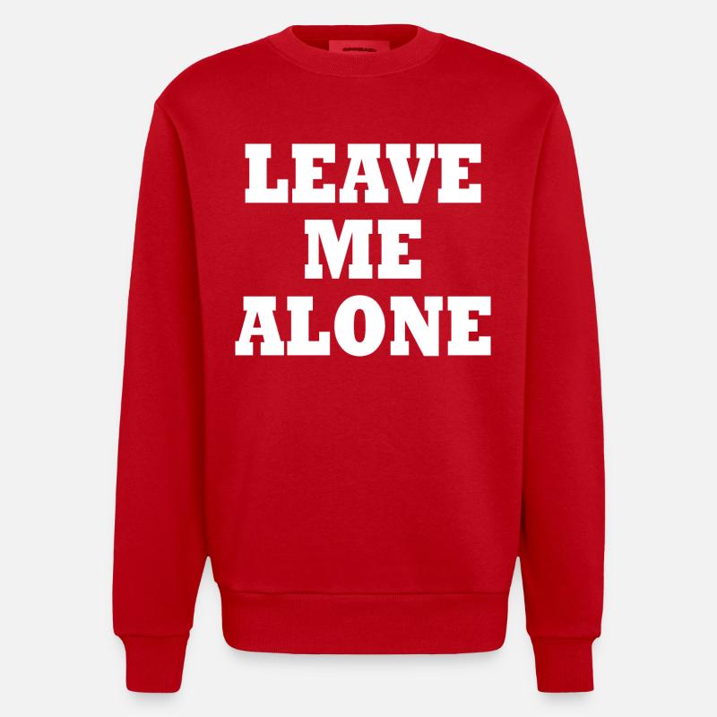 Leave me alone - Sweat bio épais oversize fabriqué en UE - rouge