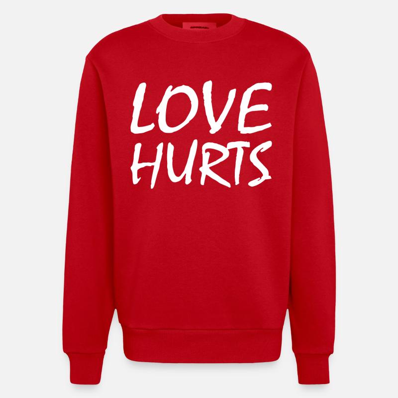 Love hurts - Sweat bio épais oversize fabriqué en UE - rouge