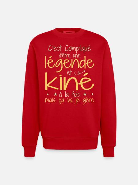 A legend and physiotherapist - Heavyweight Oversized Organic Crew Neck Made in EU - red