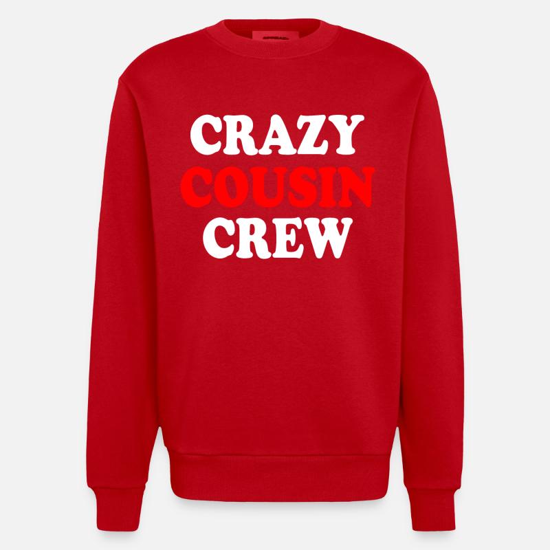 Crazy cousin crew - Sweat bio épais oversize fabriqué en UE - rouge