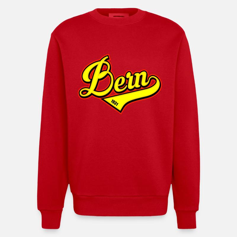Bern - Heavyweight oversized organic trøje med crewneck made in EU - rød
