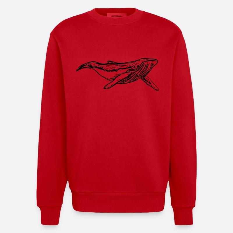 baleine - Sweat bio épais oversize fabriqué en UE - rouge