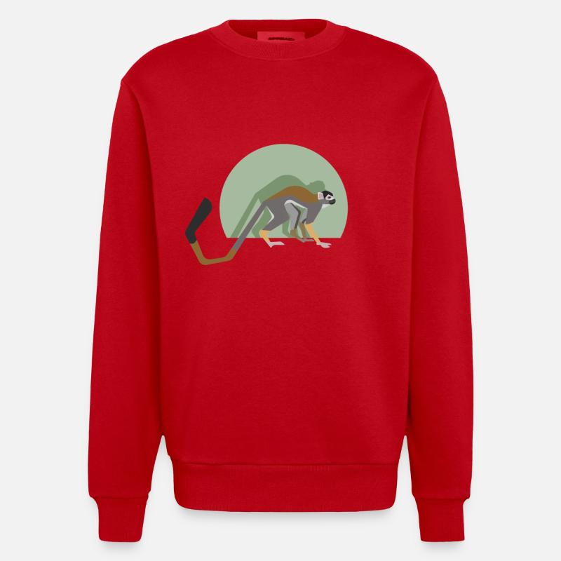 Totenkopfäffchen - Heavyweight Oversized Organic Crew Neck Made in EU - Rot