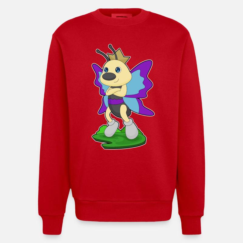 Couronne de princesse papillon - Sweat bio épais oversize fabriqué en UE - rouge
