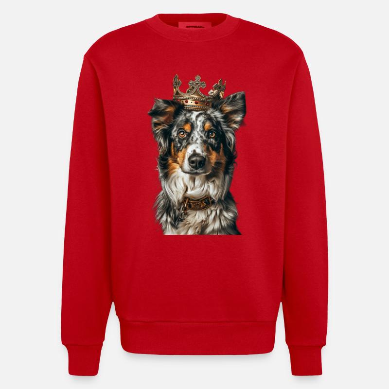 Australischer Schäferhund - Heavyweight Oversized Organic Crew Neck Made in EU - Rot