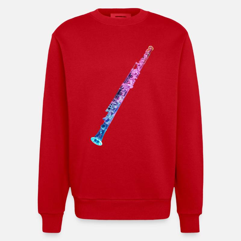 Querflöte - Heavyweight Oversized Organic Crew Neck Made in EU - Rot