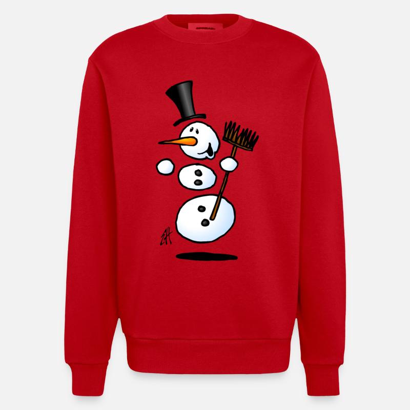 Tanzen Schneemann - Heavyweight Oversized Organic Crew Neck Made in EU - Rot