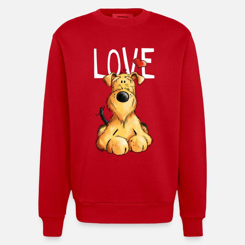 Drôle Airedale Terrier - Chien - Cadeau - Sweat bio épais oversize fabriqué en UE - rouge