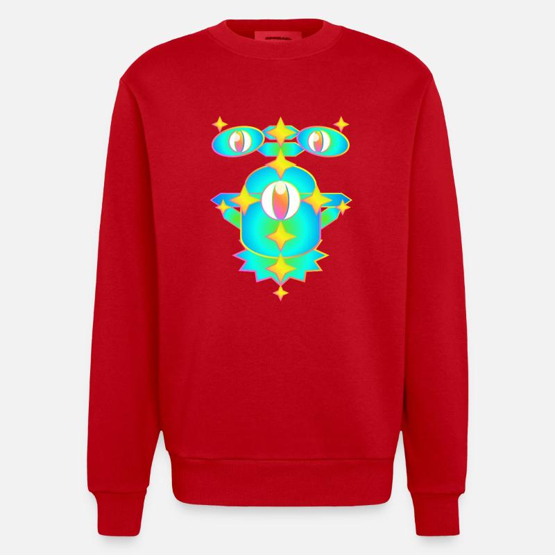 Milles étoiles version 2 - Sweat bio épais oversize fabriqué en UE - rouge