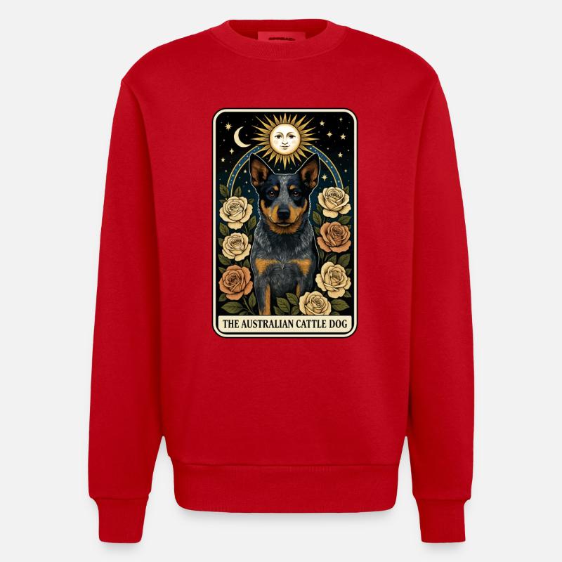 Australischer Rinderhund - Heavyweight Oversized Organic Crew Neck Made in EU - Rot