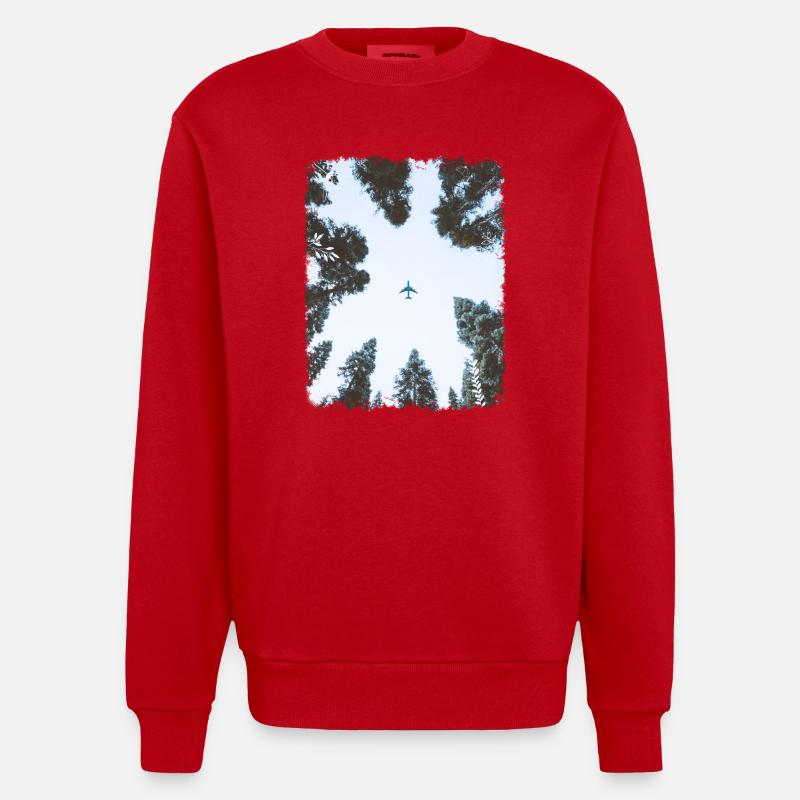Forêt - Sweat bio épais oversize fabriqué en UE - rouge