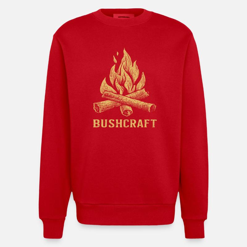 Bushcraft - Sweat bio épais oversize fabriqué en UE - rouge