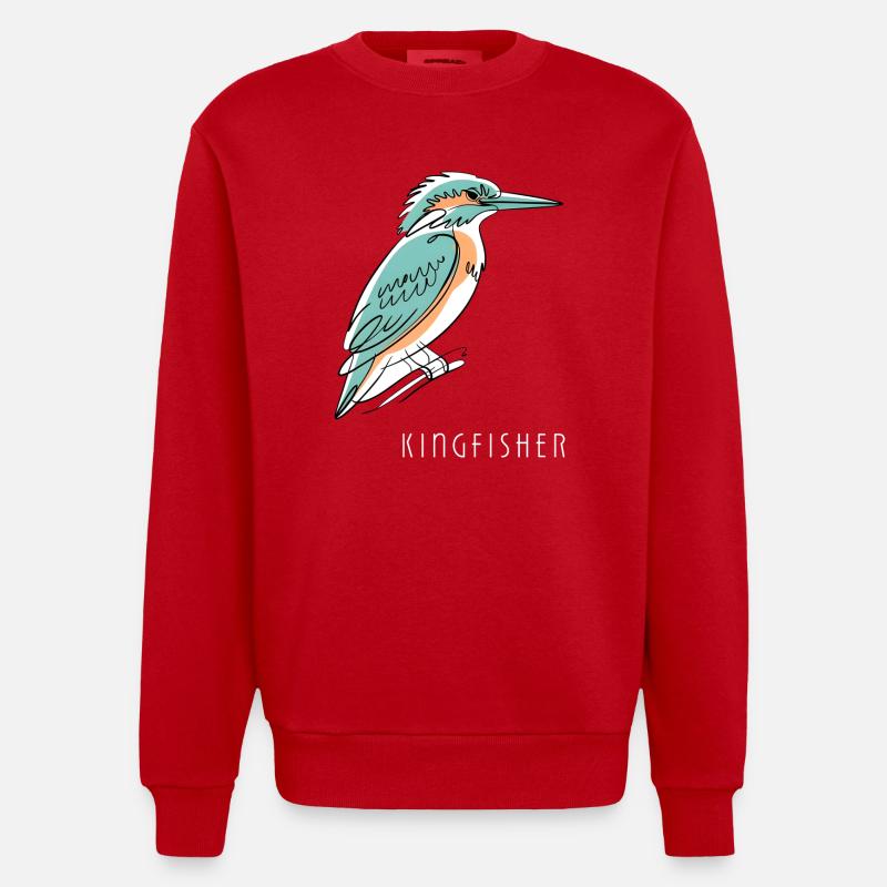 Martin-pêcheur Eisvogel - Sweat bio épais oversize fabriqué en UE - rouge