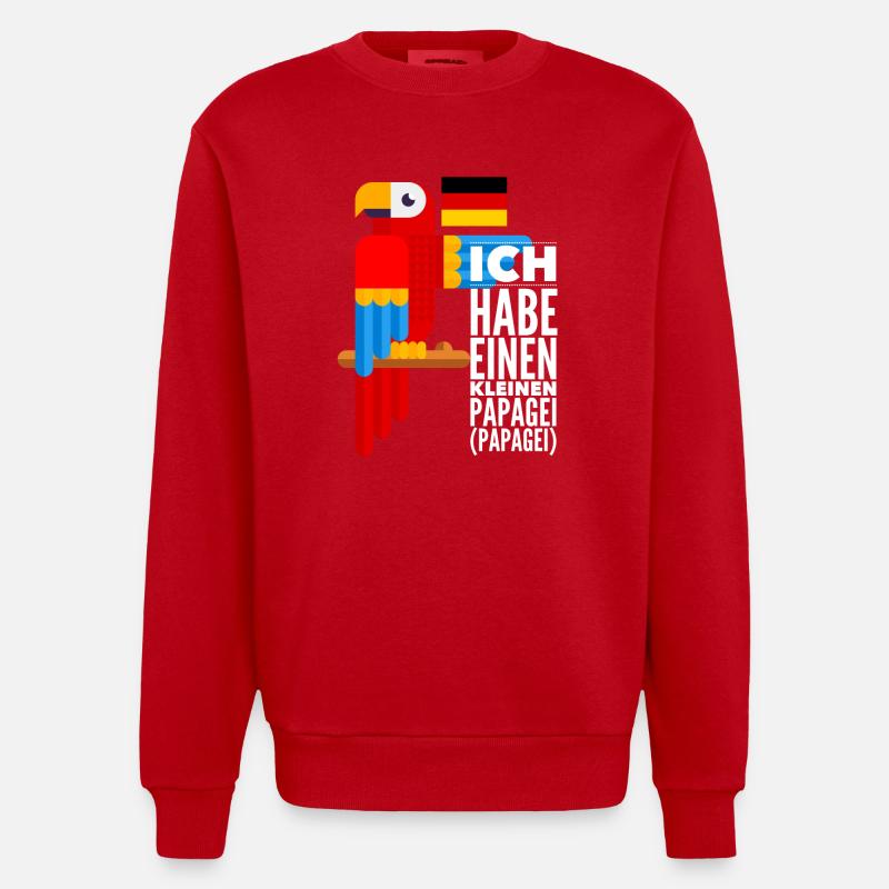 Papagei - Heavyweight Oversized Organic Crew Neck Made in EU - Rot