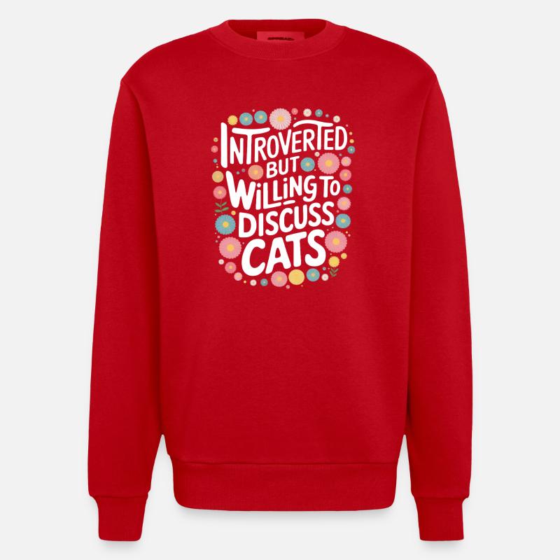 Introverti, antisocial, introverti - Sweat bio épais oversize fabriqué en UE - rouge