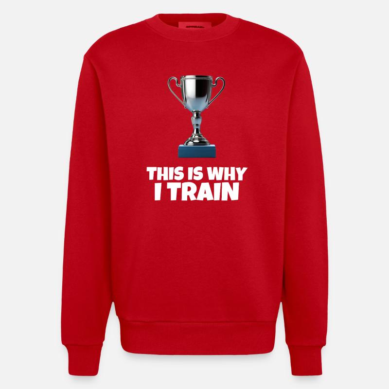 This Is Why I Train - Heavyweight Oversized Organic Crew Neck Made in EU - red