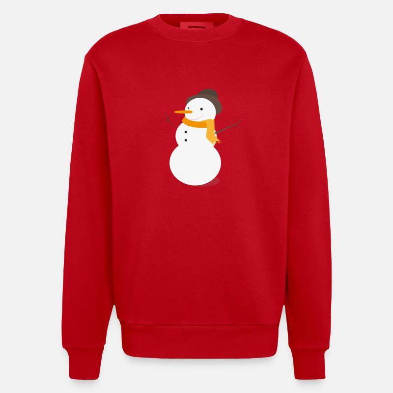 Schneemann - Heavyweight Oversized Organic Crew Neck Made in EU - Rot