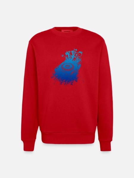 Organic CDJ 1000 DJ - Heavyweight Oversized Organic Crew Neck Made in EU - red