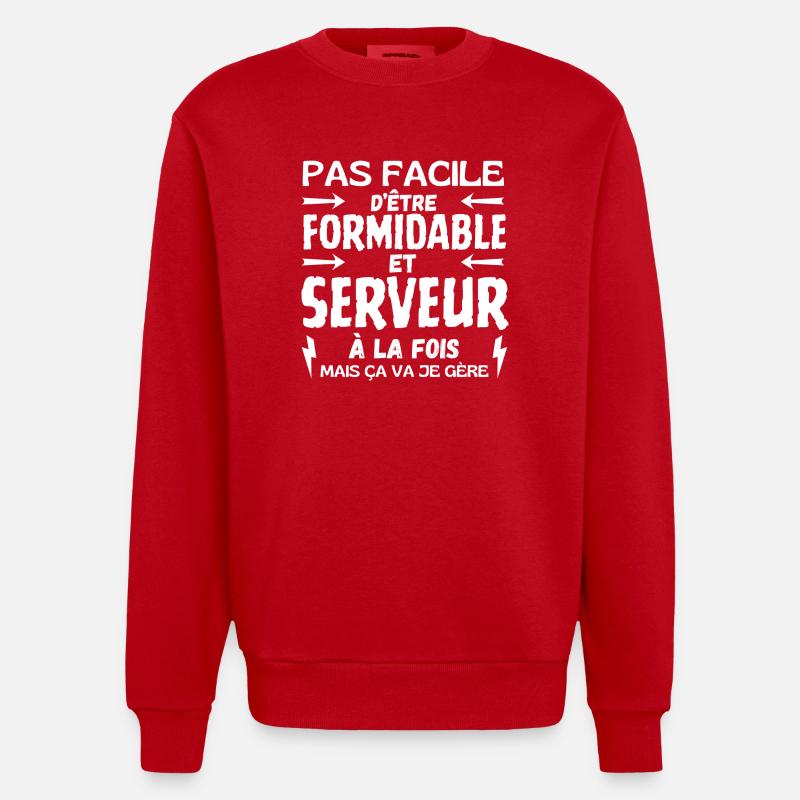 GROSSARTIGER SERVER - Heavyweight Oversized Organic Crew Neck Made in EU - Rot