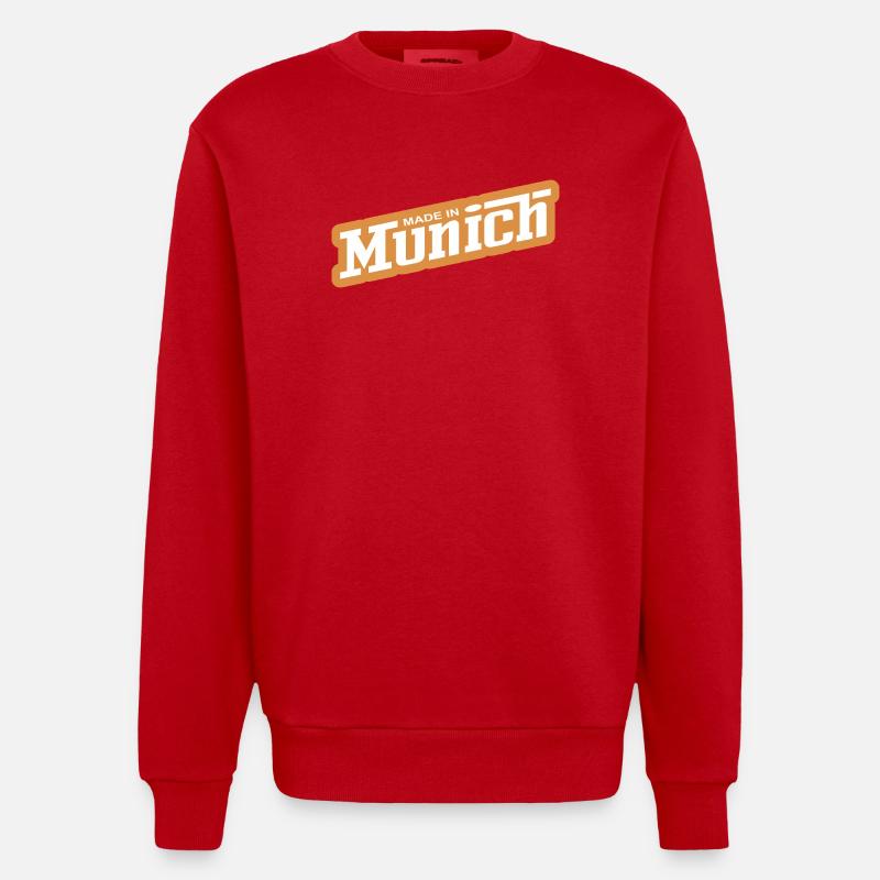 Munich - parce que c’est votre ville ! - Sweat bio épais oversize fabriqué en UE - rouge