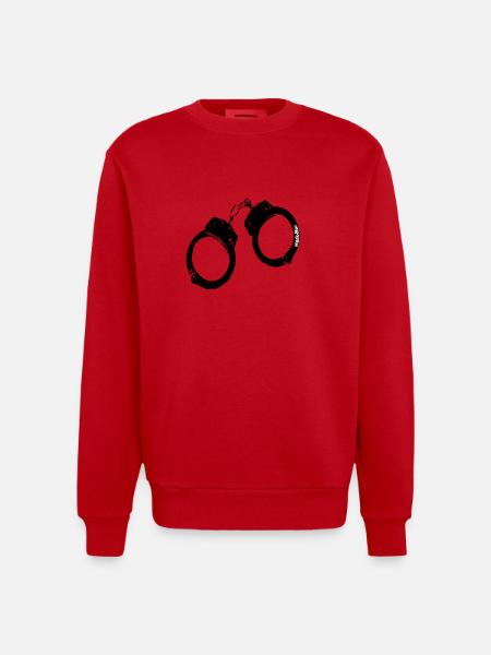 menottes - Sweat bio épais oversize fabriqué en UE - rouge