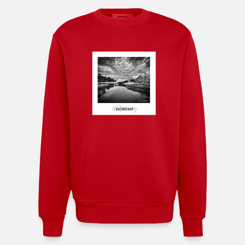 Wolfsburg Pavillon - Heavyweight Oversized Organic Crew Neck Made in EU - Rot