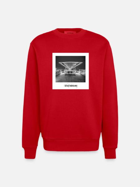 Stadtbrücke Wolfsburg - Heavyweight Oversized Organic Crew Neck Made in EU - Rot