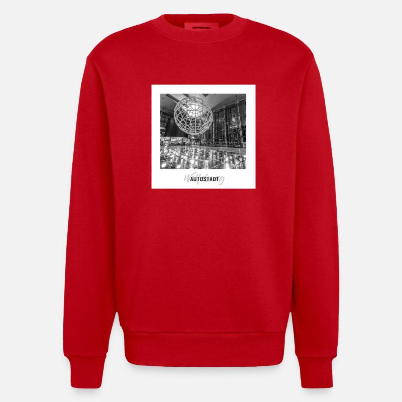 Piazza Wolfsburg - Heavyweight Oversized Organic Crew Neck Made in EU - Rot