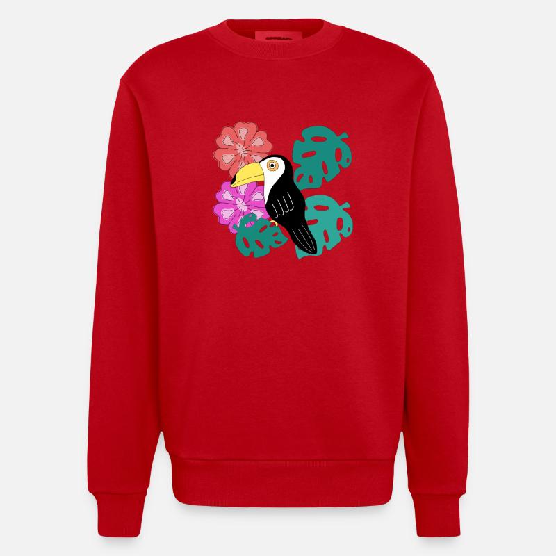 Toucan AMOUR - Sweat bio épais oversize fabriqué en UE - rouge
