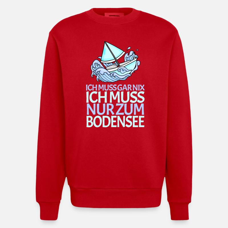 Bodensee - Heavyweight Oversized Organic Crew Neck Made in EU - Rot
