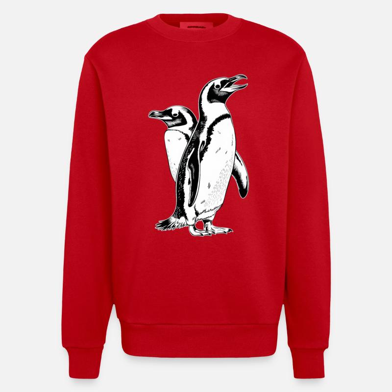 Penguin - Heavyweight Oversized Organic Crew Neck Made in EU - red