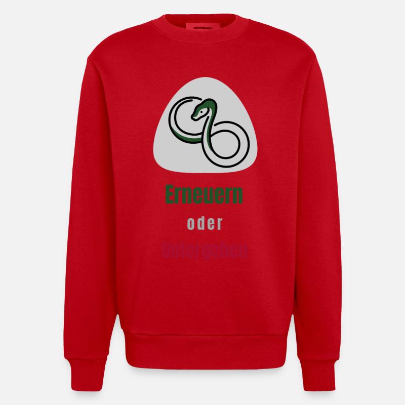 Erneuern oder Untergehen - Heavyweight Oversized Organic Crew Neck Made in EU - Rot