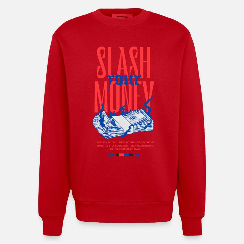 Éclaboussures d’Argent - Sweat bio épais oversize fabriqué en UE - rouge
