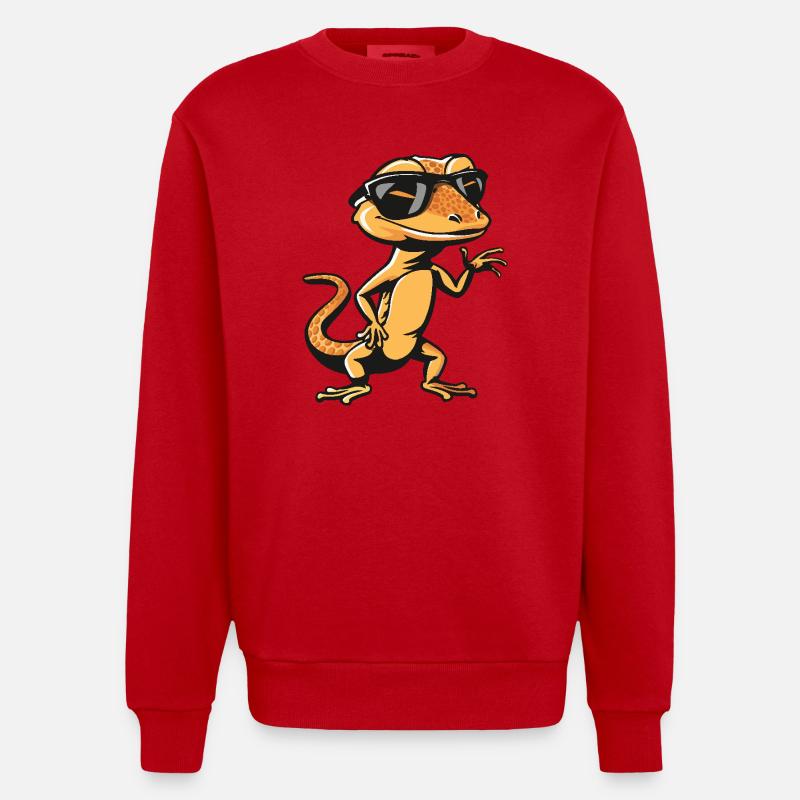 Echse Cool Comic - Heavyweight Oversized Organic Crew Neck Made in EU - Rot