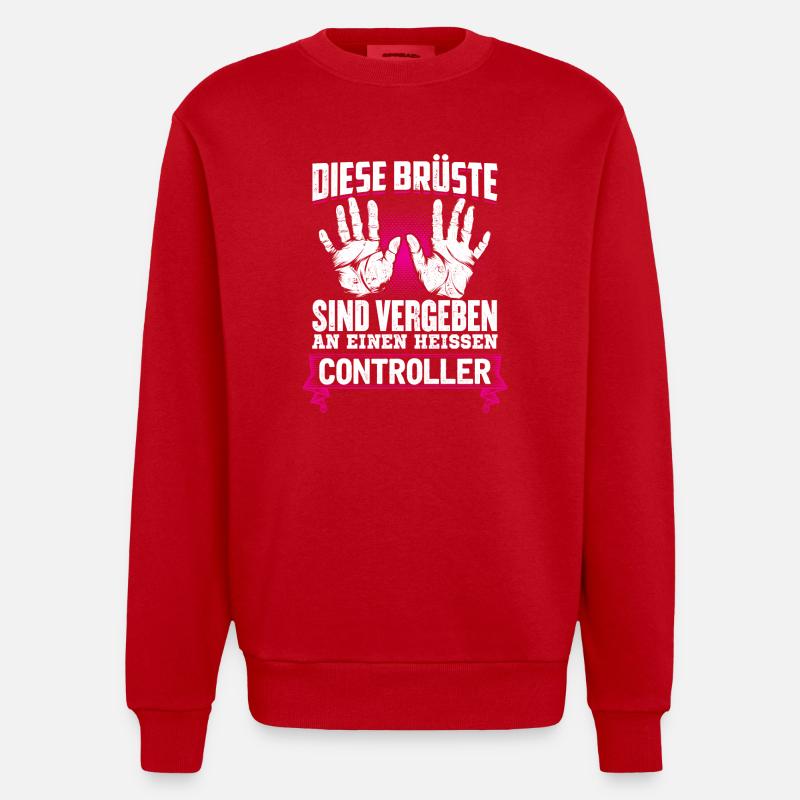 CONTROLLER - Brüste - Heavyweight Oversized Organic Crew Neck Made in EU - Rot