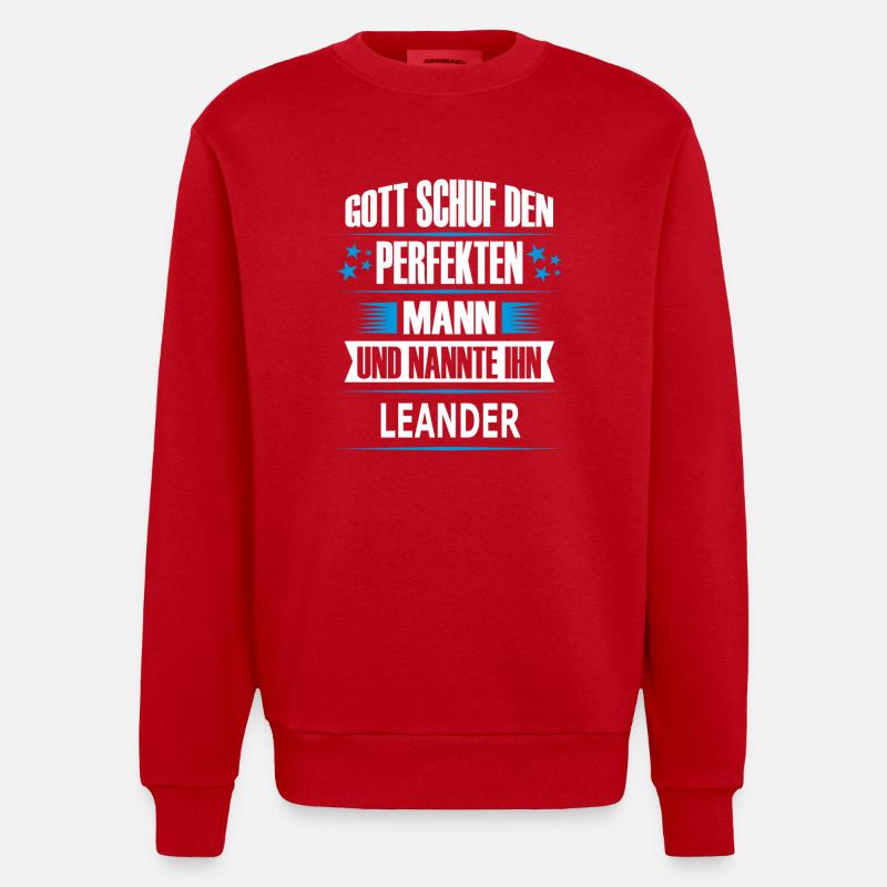 LEANDER - Heavyweight Oversized Organic Crew Neck Made in EU - Rot
